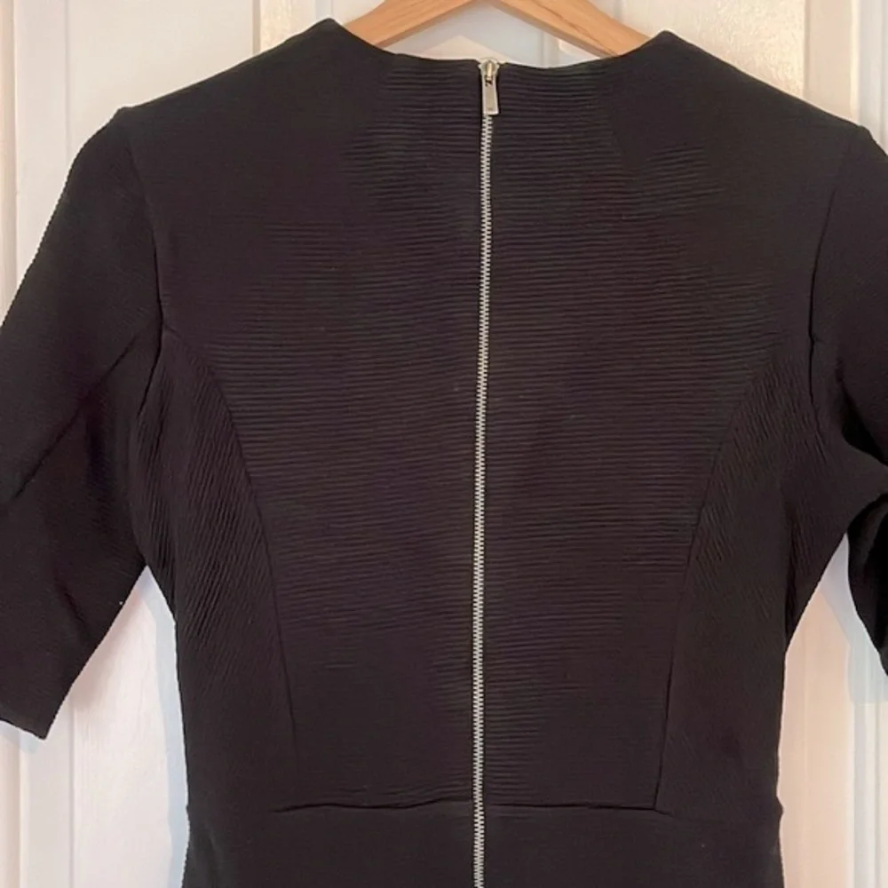 Whistles | Fit & Flare V-Neck Ribbed Cotton Dress‎ Exposed Zipper 90s Y2K Size 6